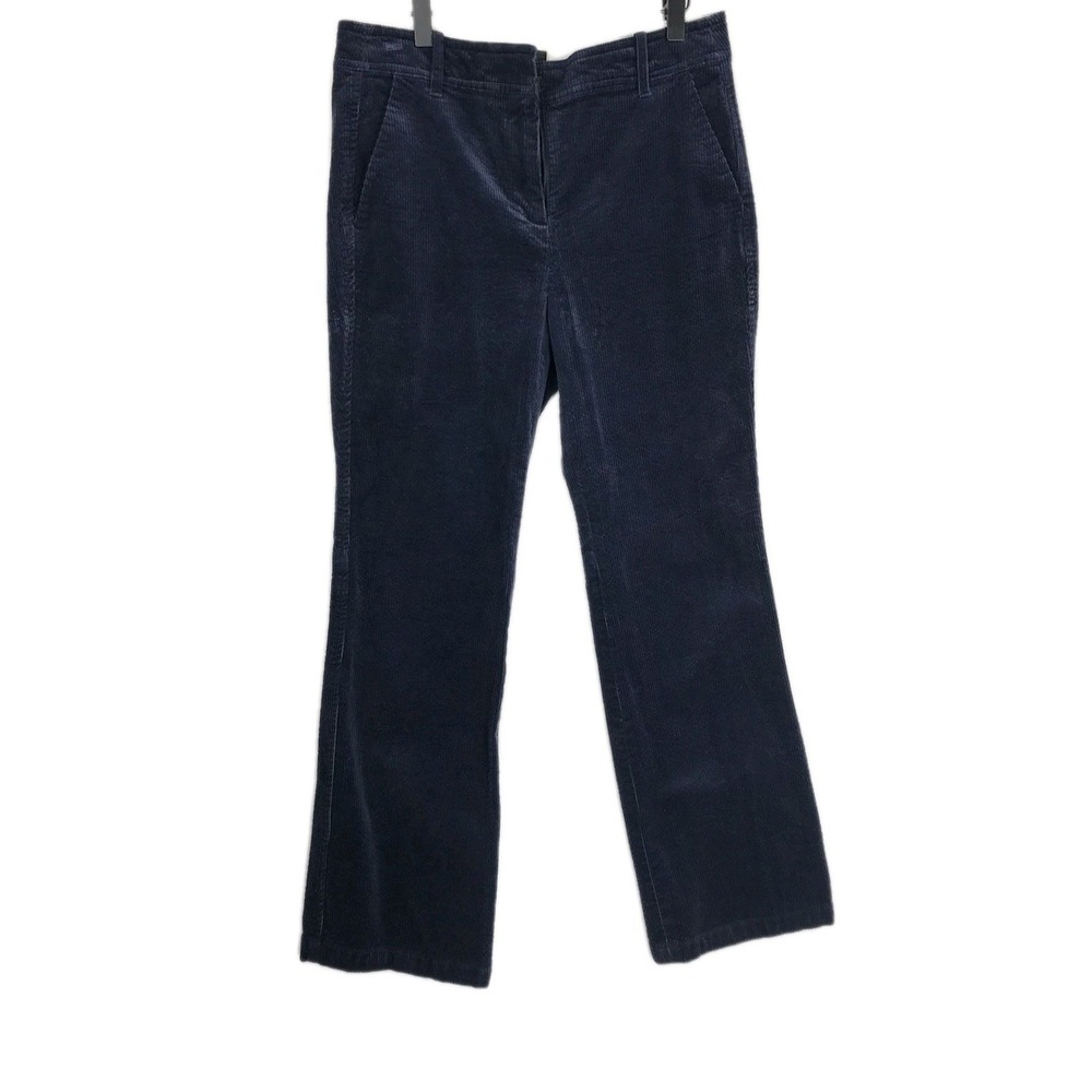 J.CREW Women's Navy Blue Corduroy Straight Leg Dress Pants 6P Petite